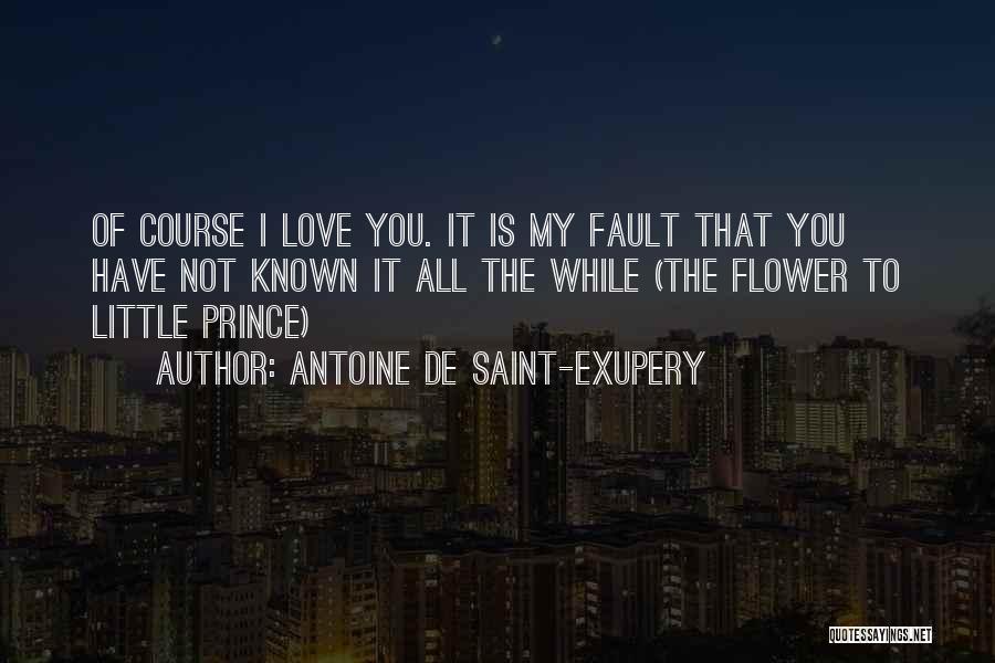 Antoine De Saint-Exupery Quotes: Of Course I Love You. It Is My Fault That You Have Not Known It All The While (the Flower