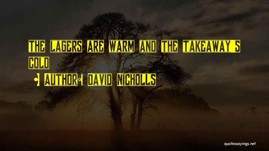 David Nicholls Quotes: The Lagers Are Warm And The Takeaway's Cold
