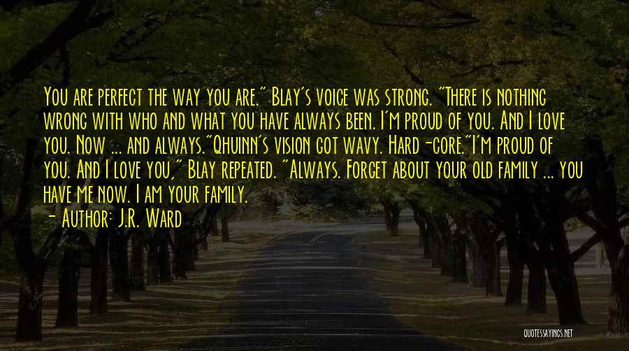 J.R. Ward Quotes: You Are Perfect The Way You Are. Blay's Voice Was Strong. There Is Nothing Wrong With Who And What You