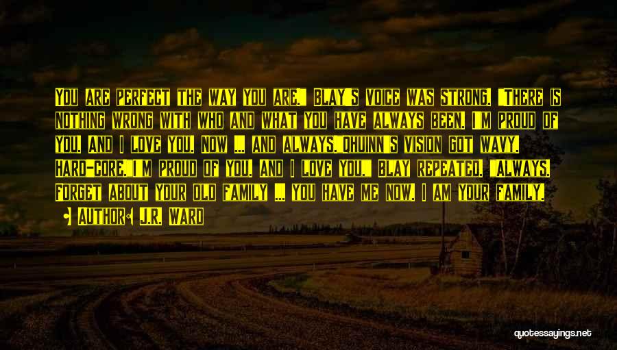 J.R. Ward Quotes: You Are Perfect The Way You Are. Blay's Voice Was Strong. There Is Nothing Wrong With Who And What You