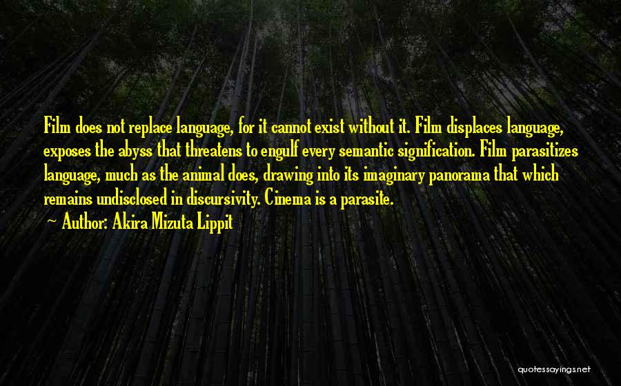 Akira Mizuta Lippit Quotes: Film Does Not Replace Language, For It Cannot Exist Without It. Film Displaces Language, Exposes The Abyss That Threatens To