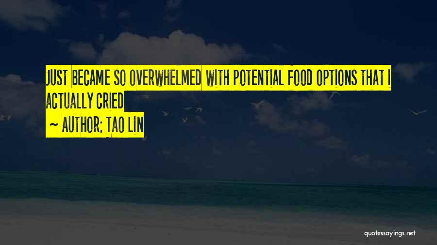 Tao Lin Quotes: Just Became So Overwhelmed With Potential Food Options That I Actually Cried