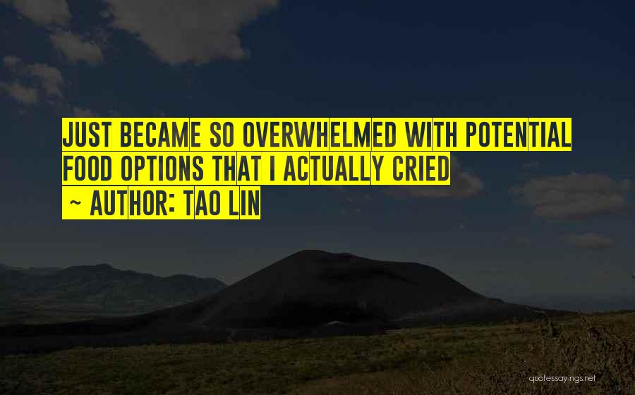 Tao Lin Quotes: Just Became So Overwhelmed With Potential Food Options That I Actually Cried