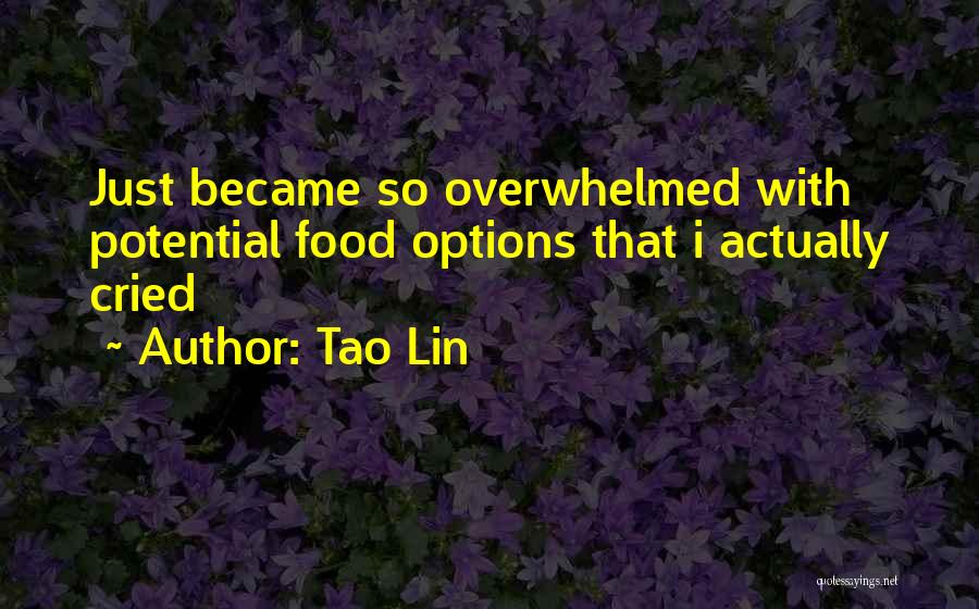 Tao Lin Quotes: Just Became So Overwhelmed With Potential Food Options That I Actually Cried