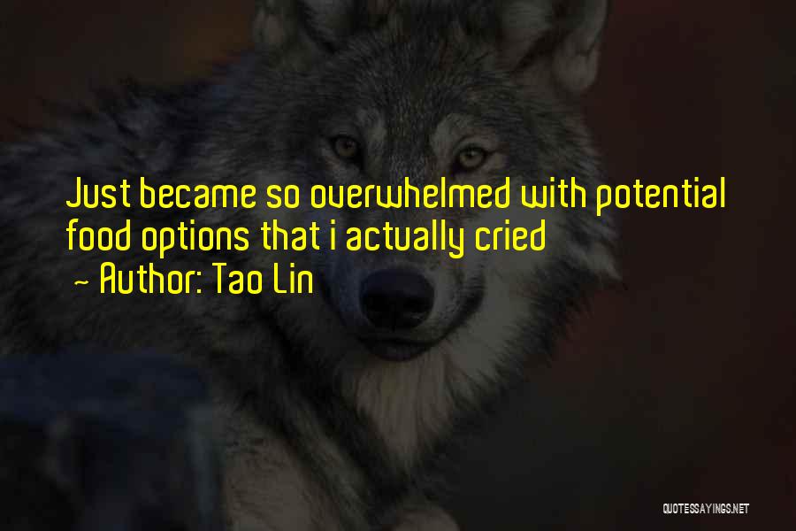 Tao Lin Quotes: Just Became So Overwhelmed With Potential Food Options That I Actually Cried