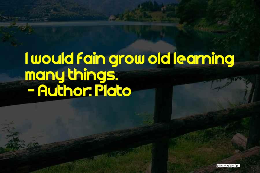 Plato Quotes: I Would Fain Grow Old Learning Many Things.