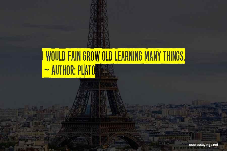 Plato Quotes: I Would Fain Grow Old Learning Many Things.