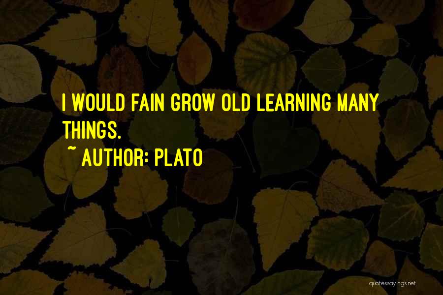 Plato Quotes: I Would Fain Grow Old Learning Many Things.