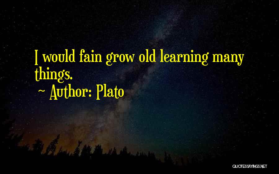 Plato Quotes: I Would Fain Grow Old Learning Many Things.