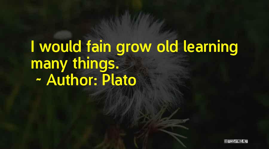 Plato Quotes: I Would Fain Grow Old Learning Many Things.