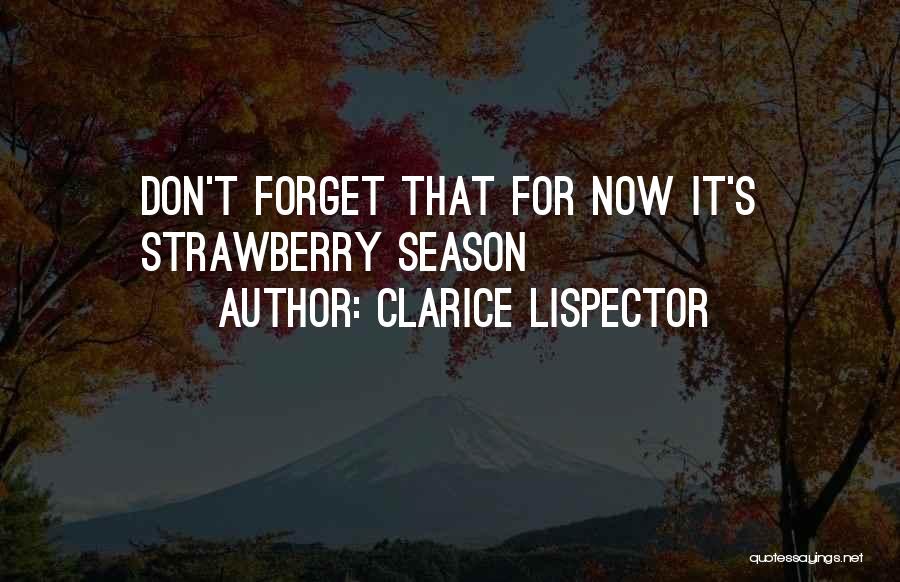 Clarice Lispector Quotes: Don't Forget That For Now It's Strawberry Season