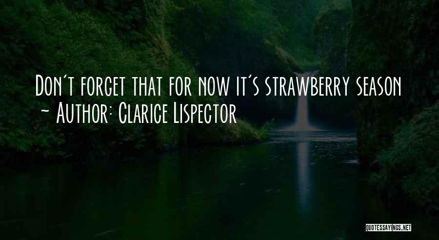 Clarice Lispector Quotes: Don't Forget That For Now It's Strawberry Season