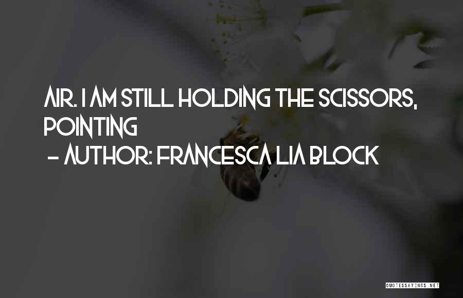 Francesca Lia Block Quotes: Air. I Am Still Holding The Scissors, Pointing