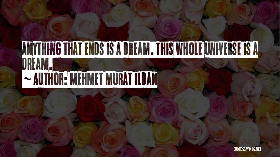 Mehmet Murat Ildan Quotes: Anything That Ends Is A Dream. This Whole Universe Is A Dream.