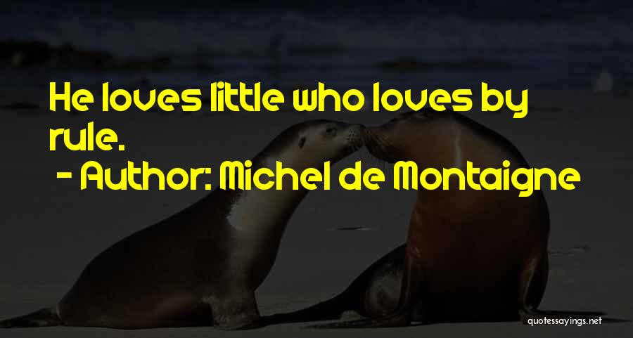 Michel De Montaigne Quotes: He Loves Little Who Loves By Rule.