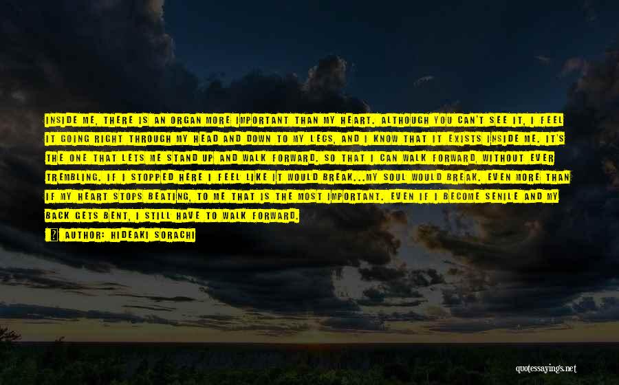 Hideaki Sorachi Quotes: Inside Me, There Is An Organ More Important Than My Heart. Although You Can't See It, I Feel It Going
