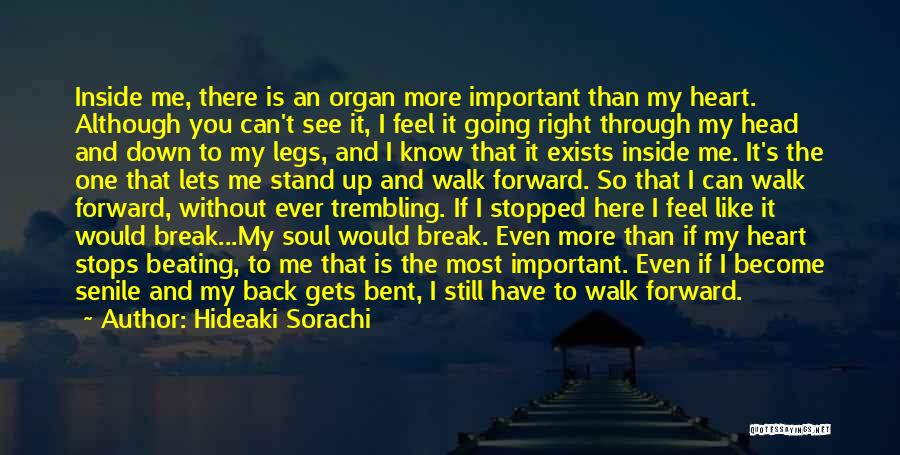 Hideaki Sorachi Quotes: Inside Me, There Is An Organ More Important Than My Heart. Although You Can't See It, I Feel It Going