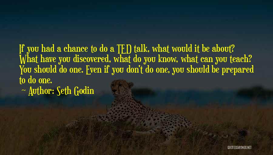 Seth Godin Quotes: If You Had A Chance To Do A Ted Talk, What Would It Be About? What Have You Discovered, What
