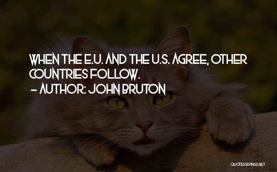 John Bruton Quotes: When The E.u. And The U.s. Agree, Other Countries Follow.