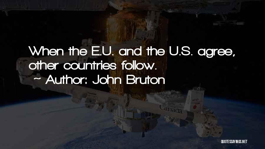 John Bruton Quotes: When The E.u. And The U.s. Agree, Other Countries Follow.