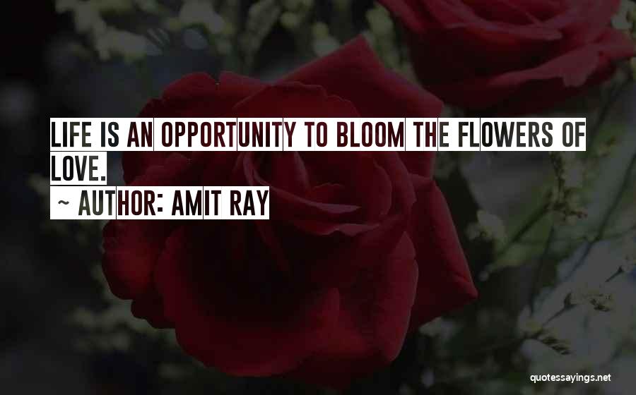 Amit Ray Quotes: Life Is An Opportunity To Bloom The Flowers Of Love.