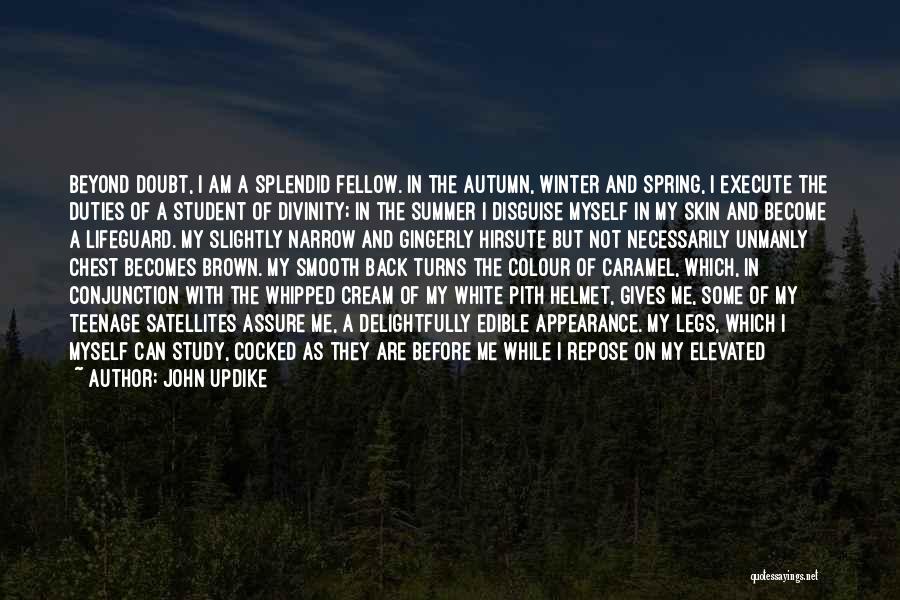 John Updike Quotes: Beyond Doubt, I Am A Splendid Fellow. In The Autumn, Winter And Spring, I Execute The Duties Of A Student