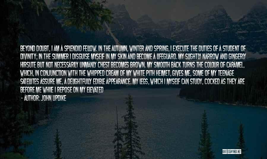 John Updike Quotes: Beyond Doubt, I Am A Splendid Fellow. In The Autumn, Winter And Spring, I Execute The Duties Of A Student