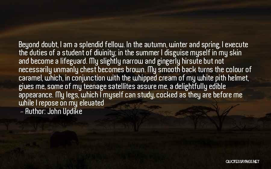 John Updike Quotes: Beyond Doubt, I Am A Splendid Fellow. In The Autumn, Winter And Spring, I Execute The Duties Of A Student