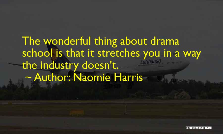 Naomie Harris Quotes: The Wonderful Thing About Drama School Is That It Stretches You In A Way The Industry Doesn't.