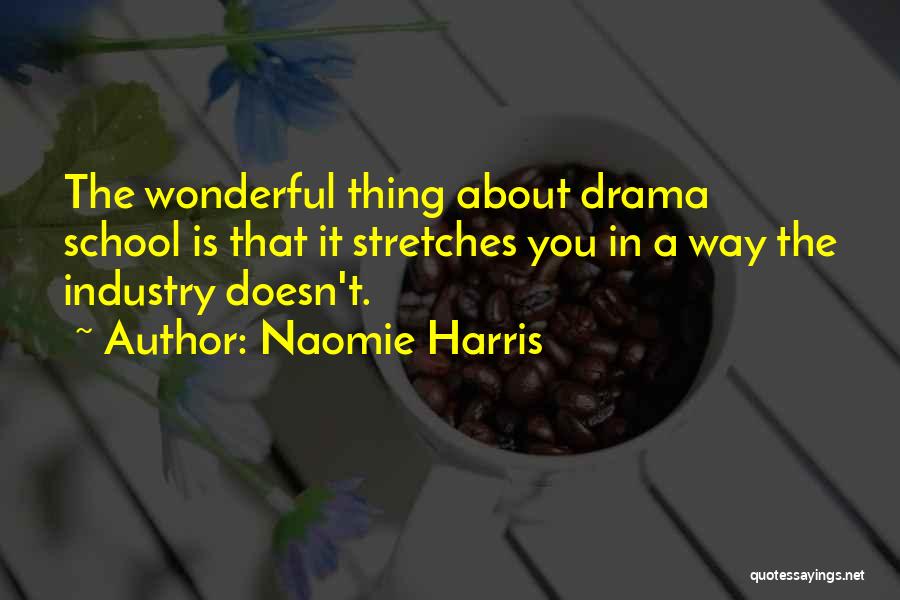 Naomie Harris Quotes: The Wonderful Thing About Drama School Is That It Stretches You In A Way The Industry Doesn't.