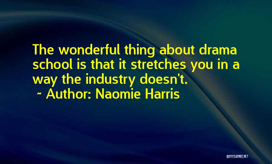 Naomie Harris Quotes: The Wonderful Thing About Drama School Is That It Stretches You In A Way The Industry Doesn't.