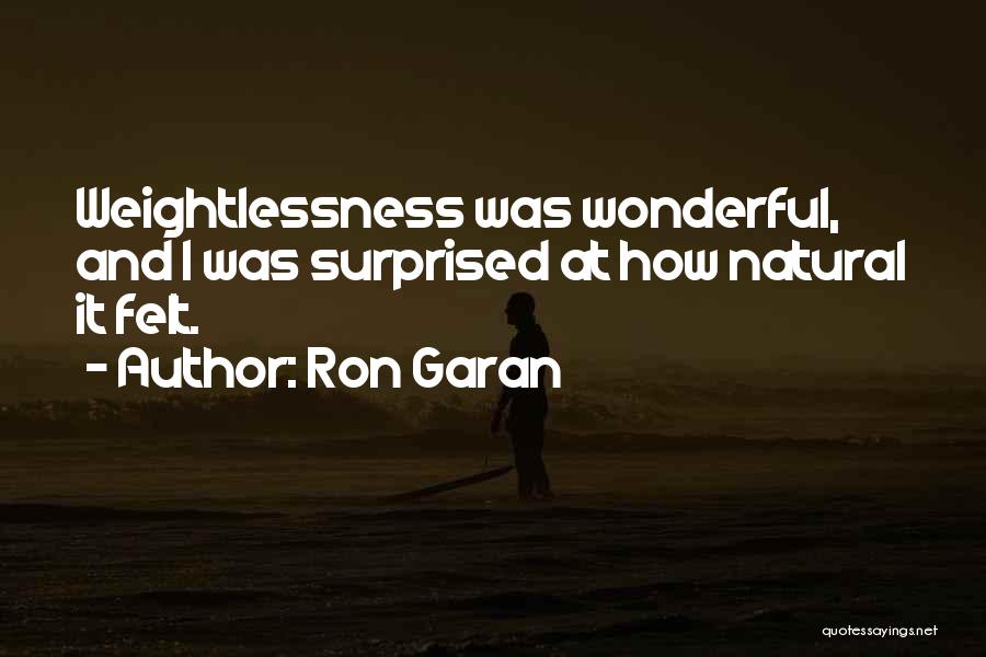 Ron Garan Quotes: Weightlessness Was Wonderful, And I Was Surprised At How Natural It Felt.