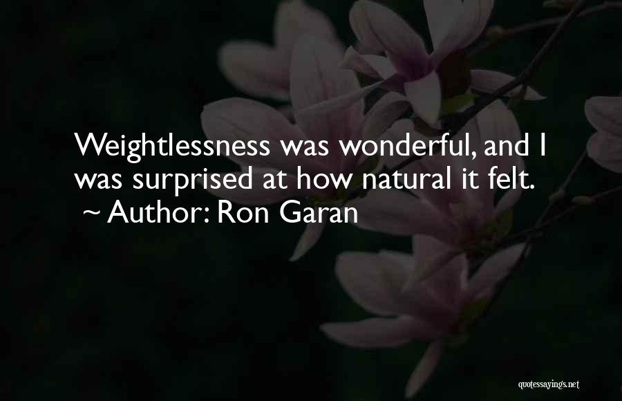 Ron Garan Quotes: Weightlessness Was Wonderful, And I Was Surprised At How Natural It Felt.