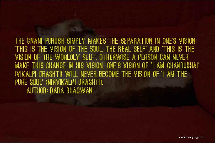 Dada Bhagwan Quotes: The Gnani Purush Simply Makes The Separation In One's Vision: 'this Is The Vision Of The Soul, The Real Self'