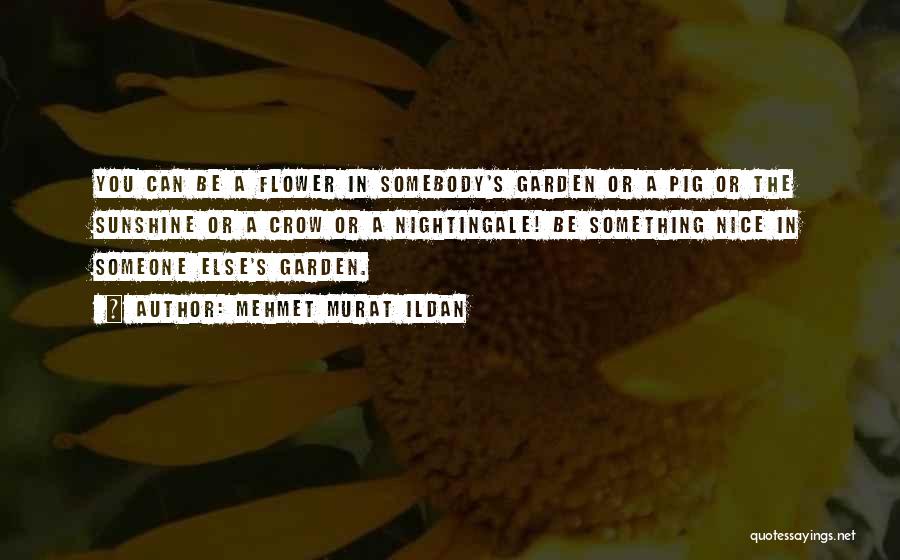 Mehmet Murat Ildan Quotes: You Can Be A Flower In Somebody's Garden Or A Pig Or The Sunshine Or A Crow Or A Nightingale!