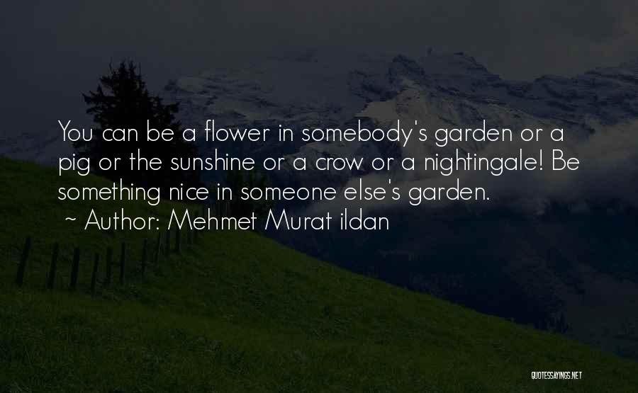 Mehmet Murat Ildan Quotes: You Can Be A Flower In Somebody's Garden Or A Pig Or The Sunshine Or A Crow Or A Nightingale!