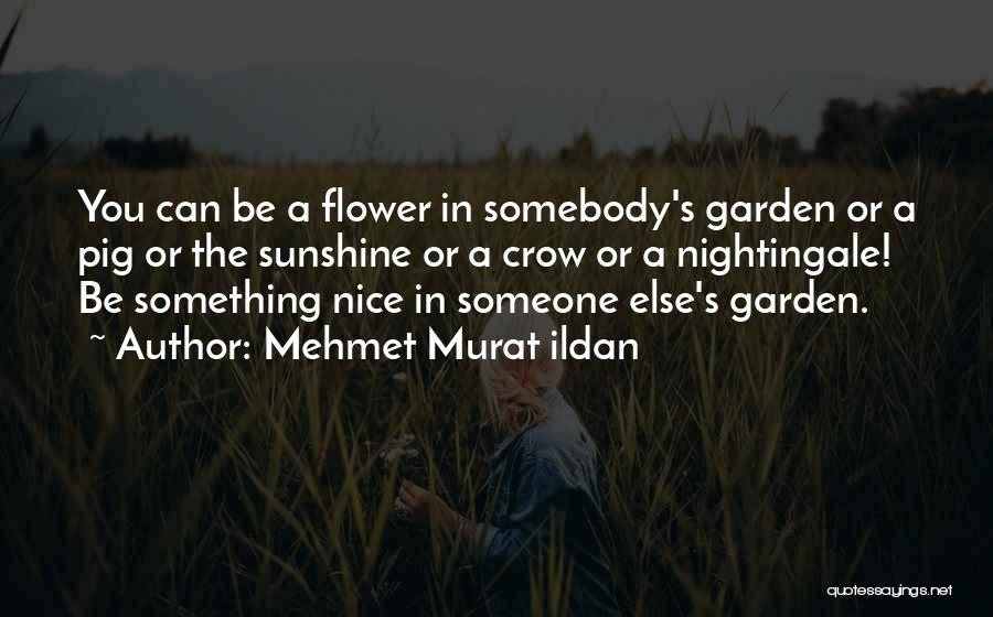 Mehmet Murat Ildan Quotes: You Can Be A Flower In Somebody's Garden Or A Pig Or The Sunshine Or A Crow Or A Nightingale!