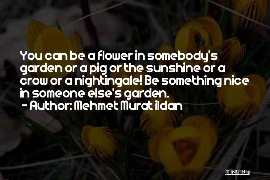 Mehmet Murat Ildan Quotes: You Can Be A Flower In Somebody's Garden Or A Pig Or The Sunshine Or A Crow Or A Nightingale!