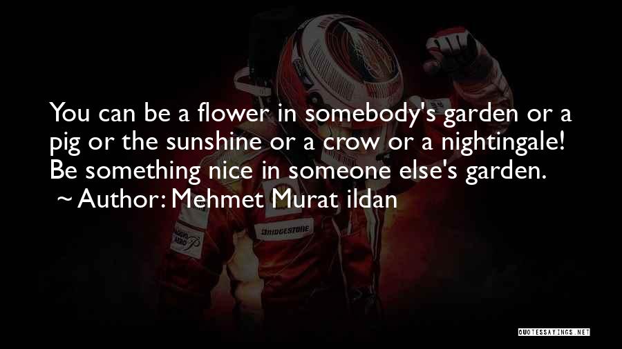 Mehmet Murat Ildan Quotes: You Can Be A Flower In Somebody's Garden Or A Pig Or The Sunshine Or A Crow Or A Nightingale!