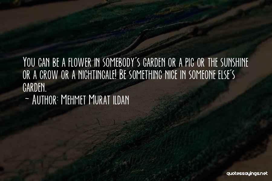 Mehmet Murat Ildan Quotes: You Can Be A Flower In Somebody's Garden Or A Pig Or The Sunshine Or A Crow Or A Nightingale!