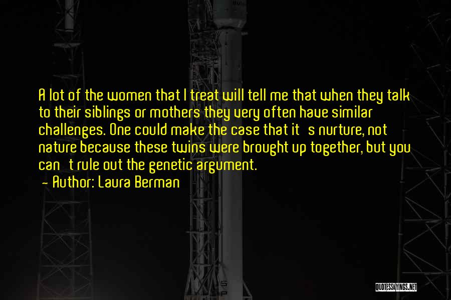 Laura Berman Quotes: A Lot Of The Women That I Treat Will Tell Me That When They Talk To Their Siblings Or Mothers