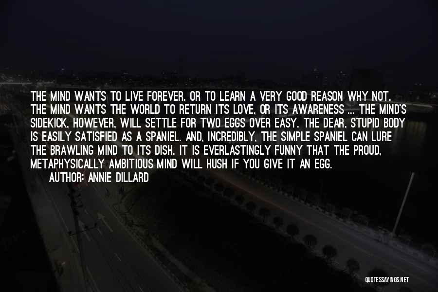 Annie Dillard Quotes: The Mind Wants To Live Forever, Or To Learn A Very Good Reason Why Not. The Mind Wants The World