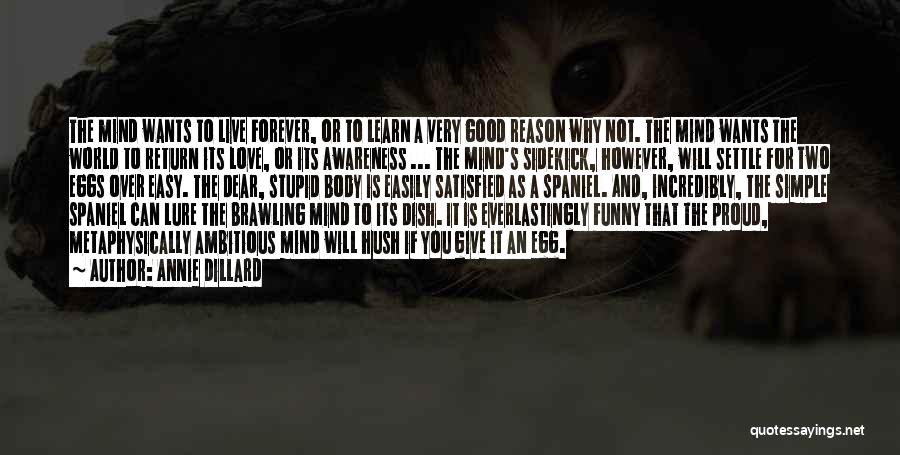 Annie Dillard Quotes: The Mind Wants To Live Forever, Or To Learn A Very Good Reason Why Not. The Mind Wants The World