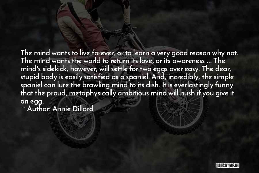 Annie Dillard Quotes: The Mind Wants To Live Forever, Or To Learn A Very Good Reason Why Not. The Mind Wants The World