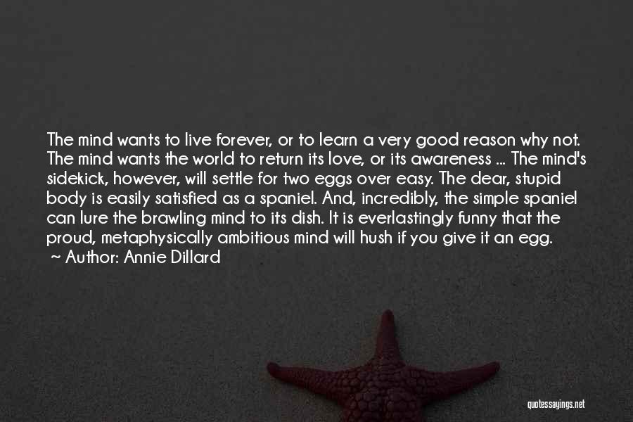 Annie Dillard Quotes: The Mind Wants To Live Forever, Or To Learn A Very Good Reason Why Not. The Mind Wants The World