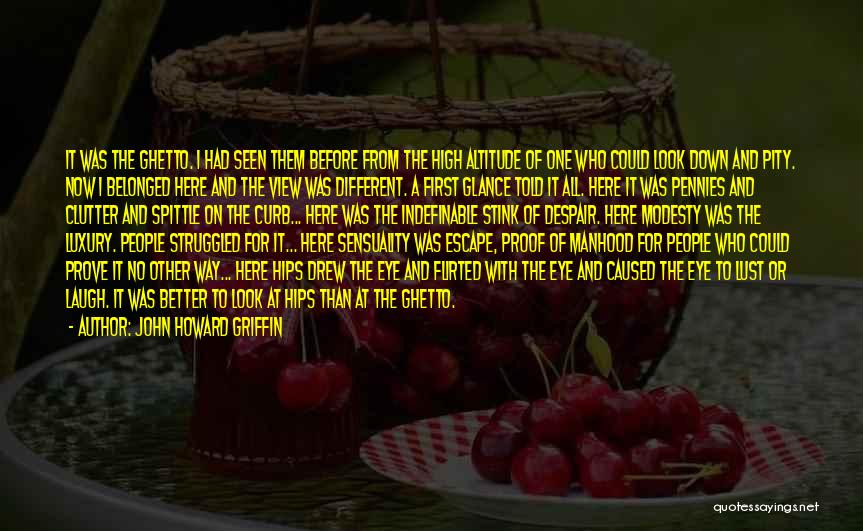 John Howard Griffin Quotes: It Was The Ghetto. I Had Seen Them Before From The High Altitude Of One Who Could Look Down And