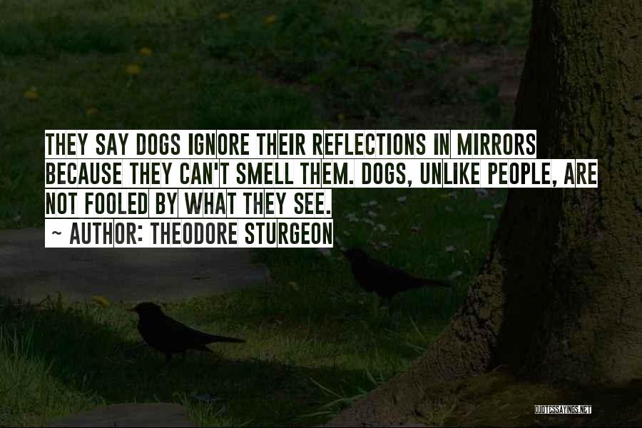 Theodore Sturgeon Quotes: They Say Dogs Ignore Their Reflections In Mirrors Because They Can't Smell Them. Dogs, Unlike People, Are Not Fooled By