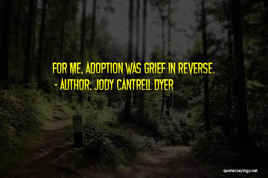 Jody Cantrell Dyer Quotes: For Me, Adoption Was Grief In Reverse.