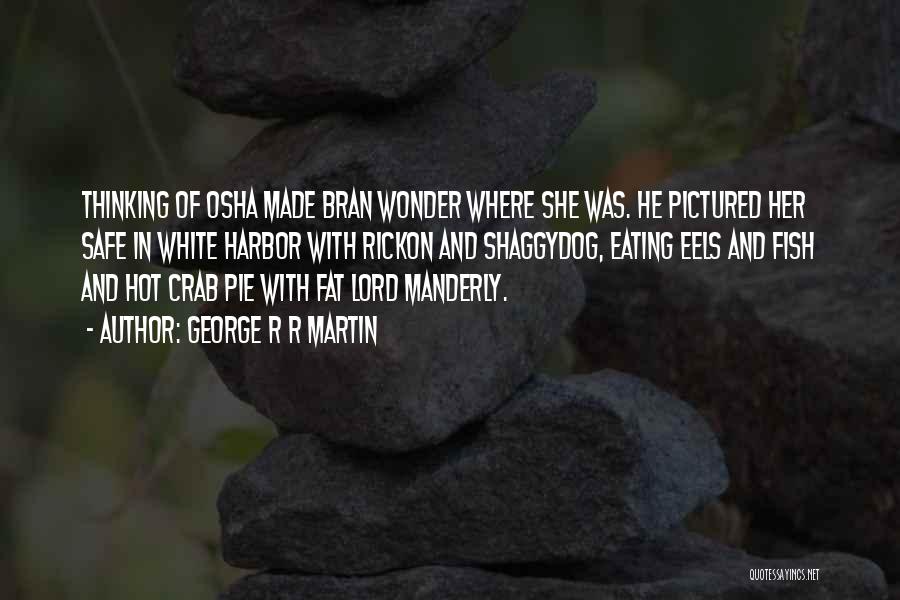 George R R Martin Quotes: Thinking Of Osha Made Bran Wonder Where She Was. He Pictured Her Safe In White Harbor With Rickon And Shaggydog,