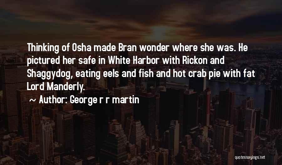 George R R Martin Quotes: Thinking Of Osha Made Bran Wonder Where She Was. He Pictured Her Safe In White Harbor With Rickon And Shaggydog,